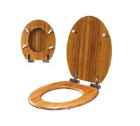 Toilet Seat Lid - 16.7in Wooden Toilet Lid | Wood Toilets Seat Cover | Slow Close Elongated Toilets Seats with Stainless Steel Hinges | Easy to Clean Wood Tôilets Seats for Bathroom