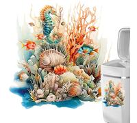 Toilet Seat Wall Sticker - Underwater World Toilet Lid Seat Decals | Strong Back Adhesive Decoration Tool For Hotels, Schools, Family Bathrooms, And Shopping Malls