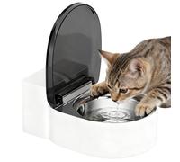 Toilet Shaped Cat Water Bowl - Raised Automatic Flow Pet Fountain, Funny Drinking Dish | Small Water Feeder for Cats Dogs Living Room Kitchen Bathroom Home Corner