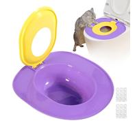 Toilet Training, Reusable Potty Kit, Safe Removable Design, Easy Clean System, Reusable Cat Urinal Tray for Home, House, Kitten, Pet, Travel, 15.35x14.17x3.94 Inches, Purple