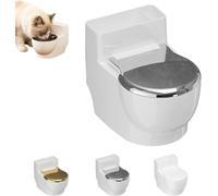 Toilet Water Bowl for Cat, cuenco para gatos montado en la pared, dispensador de agua en forma de inodoro para gatos y perros, comedero de acero inoxidable a prueba de fugas para colgar, color