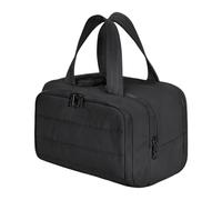 Toiletry Bag, Cosmetic Storage Bag, Amplia Wide Opening, Sturdy Taslon, resistente al agua, 26,5 x 18 x 21 cm, 300 g, perfecta para bañeras, champú, y viajes, Color negro y marrón, Se référer au