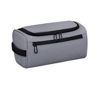 Toiletry Bag, Grooming Pouch, Portable Dangling Design Bathroom Wash Carrier for Travel, Business Trips, Or Gym Use, 9,84 x 5,12 x 5,12 pulgadas, Poliéster, Película, Malla, Gris, Se référer au
