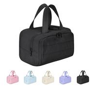 Toiletry Bag, Large Capacity Wide-Open Travel Cosmetic Bags for Women, 4-in-1 Multi-Functional Lightweight Makeup Bags,Multi-Functional Waterproof Toiletry Organizer (Black)
