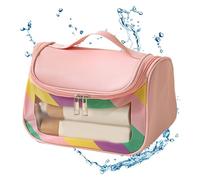 Toiletry Bags, Cosmetic Bag, 8,66 x 5,51 x 6,3 pulgadas, transparente y portátil, compacto, Travel Make Up Organizer, Perfect for Organizing and Pack Small Items When Traveling, rosa, Se référer au