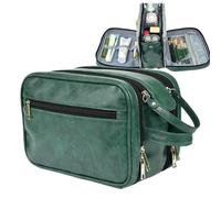 Toiletry Case for Men, Shaving Bag, 9.45x6.69x5.51 Inches, Portable Stylish Compact Toiletry Organizer, Travel Toilet Duffel, Keep Everything Organized Perfect for Business Trip, Verde,