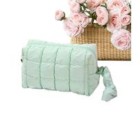 Toiletry Cosmetic Organizer Bag - Quilted Travel Pouch for Makeup and Skincare | Water-Resistant with Multiple Compartments, Portable Toiletry Bag for Lipsticks Lotion Eyeshadow Dorm Camping Trips