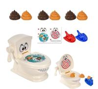 Toiletten KOT Werfer Spiel - 10 cm Geschicklichkeitsspiel | ABS Kreativ Katapult Set Mit 6 KOT-Figuren Und 2 Aufklebern, Lustiges Familien Scherzartikel Geschenk Für Kinder AB 3 Jahren