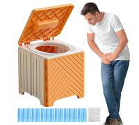 Toilettes Portables Pour Camping, Toilettes De Voyage Compactes Avec Couvercle Et Poignée, WC Chimique Portable Idéal Pour Randonnée, Voiture, Bateau, Festivals Ou Urgences, Facile À Nettoyer Et Trans
