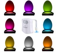 ToiLight - La Luz de Noche de Baño LED Activada por Sensor de Movimiento - 9 Modos de Color Que Encenderán su Asiento de Inodoro - Iluminación de Baño Práctica y Conveniente