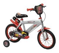 Toimsa Disney Cars - Bicicleta infantil para aprender a montar, con estabilizadores de rueda de entrenamiento y guardabarros, para niños/jóvenes a partir de 3 años, rojo y negro