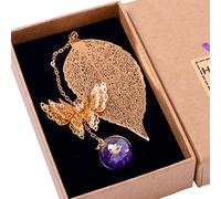 Toirxarn Marcapáginas hoja de metal,marcapáginas colgante 3D.un lindo regalo para damas/maestras/niñas/bibliotecas. Cumpleaños, sorpresas de para el Día de San Valentín