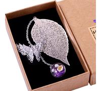 Toirxarn Marcapáginas hoja de metal,marcapáginas colgante 3D.un lindo regalo para damas/maestras/niñas/bibliotecas. Cumpleaños, sorpresas de para el Día de San Valentín