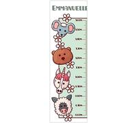 Toise - Pegatina de pared personalizada para habitación infantil, diseño de animales y flores, 130 cm.