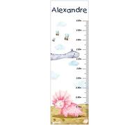 Toise - Pegatina de pared personalizada para habitación infantil, diseño de dinosaurio de acuarela, 130 cm.