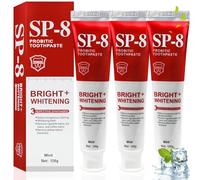 Toivize 3 Piezas SP-8 Pasta de Dientes Probiótica Blanqueadora, SP8 Whitening Toothpaste, Eliminación de Manchas, Limpieza Profunda, Aliento Fresco, Cuidado Completo de Dientes y Encías, 120g por Tubo