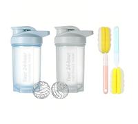 Tokaneit 2 Piezas Botella Deporte Bola Mezcladora, Proteína Shaker, Botella Mezcladora, Vaso Mezclador Proteinas, con Bola Espiral y 2 Cepillo para Botellas Esponja, Prueba de Fugas, para Fitnes