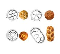 Tokaneit Brötchenstempel Set 4 Stück Weiß Brotstempel,Semmelstempel,Brot schablonen,Semmeldrücker Werkzeuge,Semmeldrücker für Stempel,Gebäckformen,Brot Backen Zubehör,Keks Pressse,DIY Backen