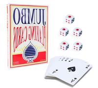Tokaneit Cartas de Póquer Jumbo, Set Completo Cartas Poker, Cartas de Juego Jumbo con 5 Dados, para Juego Interiores y Exteriores Jardín BBQ Fiesta Casino Familiar (23 x 16,2 cm) Grandes Naipes