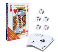 Tokaneit Cartas de Póquer Jumbo, Set Completo Cartas Poker, Cartas de Juego Jumbo con 5 Dados, para Juego Interiores y Exteriores Jardín BBQ Fiesta Casino Familiar (17 x 11,7 cm)
