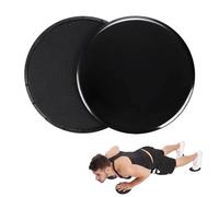 Tokaneit Discos de Fitness 2 Piezas Negro Esterilla Deportiva para el Hogar,Disco Deslizante de Movimiento de Doble Cara,Sliders de Ejercicio Discos,Disco Deslizante Core Fitness