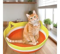 Tokaneit Lavable Cesta Trenzada para Gatos, Lavable Verano Cat Basket, Cama de Gatos para Dormir, Cozy Cama Gato, Diseño Simple Suave Y Fuerte Cuatro Estaciones Universales Camas de Gatose Mascota