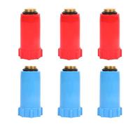 Tokaneit Tapones Ciegos de 1/2 Pulgadas 6 Piezas Rojo y Azul Tapón de Cierre para Tubería de Agua,con Rosca de Latón y Junta,Tapones Ciegos para Tubería de Agua,Tapón de Construcción
