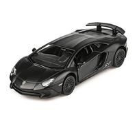 TOKAXI Lamborghini Aventador LP750-4 SV a escala 1/36 coches modelo fundidos, vehículos de juguete, regalos para niños y niñas (negro mate)