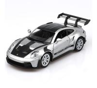 TOKAXI Porsche 911 GT3 a escala 1/36, modelos de coches fundidos, vehículos de juguete Porsche 911, regalos de autos para niños y niñas (plateado)