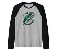 Tokay Gecko Night Perch Póster Reptil Camiseta Manga Raglan