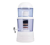 Tokenhigh Dispensador purificador de agua, jarra de filtro de agua de 14 litros, hervidor de agua de encimera con grifo, dispensador de filtro de purificación mineral de carbono de plástico, barril de