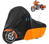 Tokept Funda para Motocicleta, con Rejillas de ventilación, para Diferentes Modelos de Touring Harley Davidson Road King, Road Glide, Street Glide, Electra Glide, Low Rider-ST (Negro y Naranja)