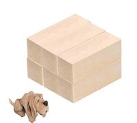 TOKERD 6 PCS Grand Bloques de Madera Natural para Tallar Tilo y Hacer Manualidades 15x5x5cm Madera de Tilo para Niños y Adultos, Kit De Tallado Para Principiantes, Bricolajes Carpinterías