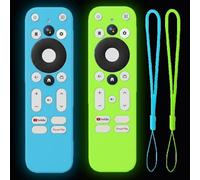 TOKERSE - Juego de 2 fundas para mando a distancia Onn TV 4K, compatible con control remoto de voz Onn TV 4K/HD, antideslizante, a prueba de golpes, funda protectora de silicona con cordón que brilla