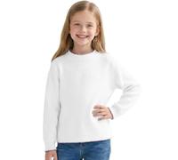 Tokeya Camiseta Térmica Niña Manga Larga Básica Camisa Elástica Medio Cuello Alto Capa Base Camisetas Suave Cómodo Térmica Interior Tops Casual Otoño Invierno para Infantil Ropa 11-12 Años, Blanco