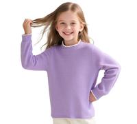 Tokeya Camiseta Térmica Niña Manga Larga Básica Camisa Elástica Medio Cuello Alto Capa Base Camisetas Suave Cómodo Térmica Interior Tops Casual Otoño Invierno para Infantil Ropa 13 Años, Morado