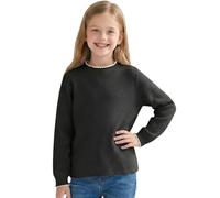 Tokeya Camiseta Térmica Niña Manga Larga Básica Camisa Elástica Medio Cuello Alto Capa Base Camisetas Suave Cómodo Térmica Interior Tops Casual Otoño Invierno para Infantil Ropa 10-11 Años, Negro