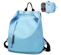 Tokeya Mochila Deportiva Hombre Niño Mochila Gimnasio Impermeable con Compartimento Zapato y Bolsillo Húmedo, Pequeña Mochilas Piscina, Ligera Casual Mochila Deporte para Natacion Fitness Playa, Azul