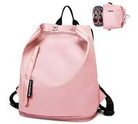 Tokeya Mochila Deportiva Mujer Niña Mochila Gimnasio Impermeable con Compartimento Zapato y Bolsillo Húmedo, Pequeña Mochilas Piscina, Ligera Casual Mochila Deporte para Natacion Fitness Playa, Rosa