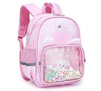 Tokeya Mochila Infantil Mochila Pequeñas para Niñas Preescolar Escolares Bolsa Impermeable Kindergarten Mochilas Animales Guardería Mochila con Bolsillos Laterales para 2-6 Años Bebe, Rosa Conejo