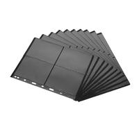 TOKIDNY 10 Hojas de Colección de Sellos de Doble Cara en Pvc Negro 9 Agujeros para Álbum de Sellos, Fácil de Transportar y Diseño Elegante para Coleccionistas