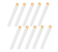 TOKIDNY 10 piezas Tubos Ensayo Vidrio con Tapón Corcho Madera Transparente sin Burbujas para Laboratorio Biología Molecular y Bioquímica Almacenamiento y Centrifugación Líquida Segura