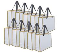 TOKIDNY 10 Unidades Bolsa de Regalo de Papel Blanco con Asas, Diseño Minimalista y Versátil para Bodas y Reuniones Empresariales, Resistente para Evitar Colapsos