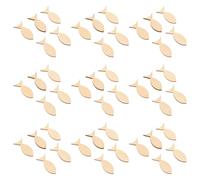 TOKIDNY 100 piezas Astillas de Madera en Forma de Pez Sin Decoración Natural para Manualidades Fragmentos de Madera Resistentes y Suaves para Pintar