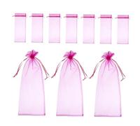 TOKIDNY 10piezas Fundas Para Botellas De Vino Organza Transparente Color Cinta De Satén Para