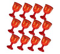 TOKIDNY 12 Copas de Vino de Plástico Rojas de 40 Ml para Bodas Copas Chinas Decorativas para Ceremonia Nupcial Juego de 12 Unidades Adecuado para Fiesta y Celebración Festiva