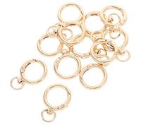 TOKIDNY 12 Piezas Mosquetones de Aleación Dorados de 25 Mm con Resorte y Anillo, Clips Redondos para Llavero para Manualidades, Bricolaje y Accesorios Deportivos al Aire Libre
