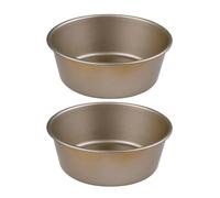 TOKIDNY 2 Moldes Dorados Antiadherentes para Hamburguesas Redondos, Reutilizables, Aptos para Horno, Moldes para Tarta de Queso y Pasteles, Utensilios de Cocina para Hornear en Casa