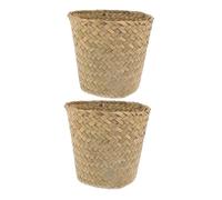 TOKIDNY 2 piezas Cesto Pequeño de Hierba Marina de Unidades Mini Cesta Organizadora Compacta para Escritorio Baño y Oficina Almacenamiento Versátil para Espacios Reducidos