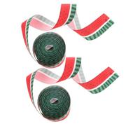 TOKIDNY 2 rollos Cinta Grosgrain de Sandía con Alambre para Decoración de Verano Manualidades DIY Moños y Envolturas Resistentes y Coloridas